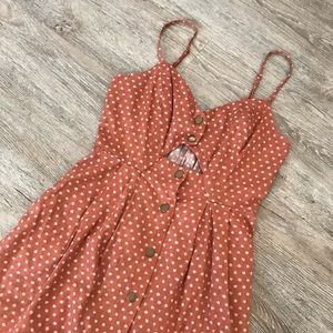 Rustic Sienna Orange UO Cut Out Mini Dress